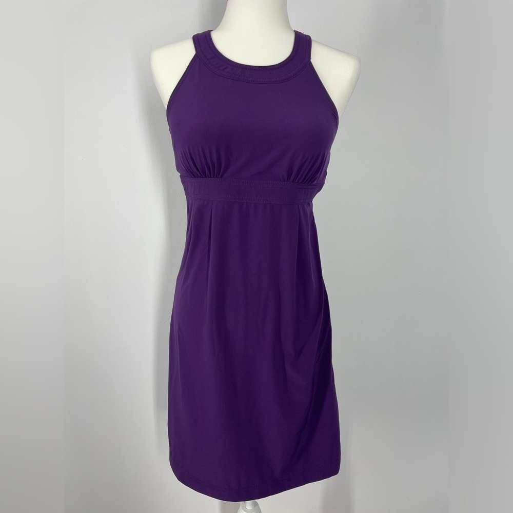 Athleta Purple Voyage Workout Acivewear Dress Size 2 Built In Bra Zip Pocket